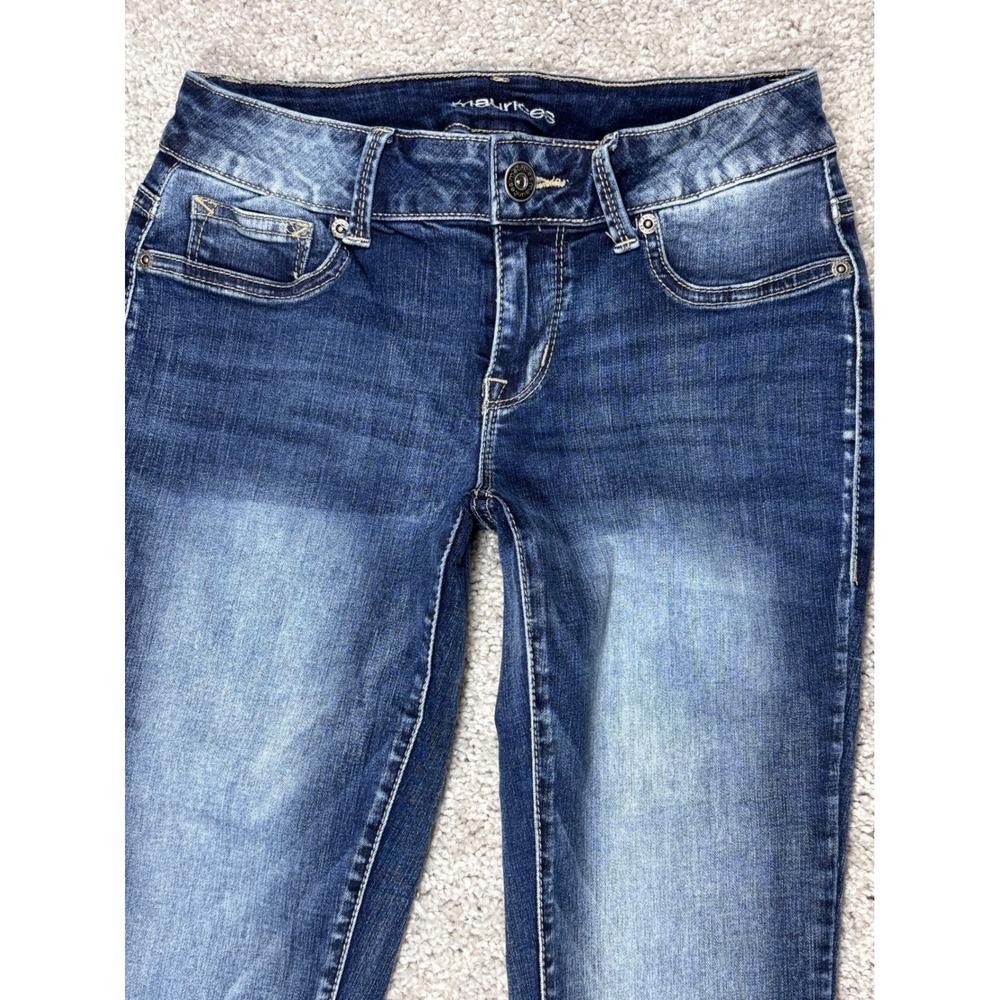 Maurices Womens Dark Wash Skinny Jeans Low Rise‎ Stretch Denim Size XS Regular